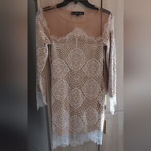 For Love And Lemons White Lace Long Sleeve Dress